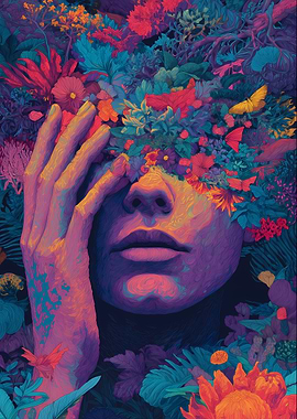 Floral Face Digital vector Art