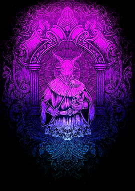 Horned Figure in Purple and Blue