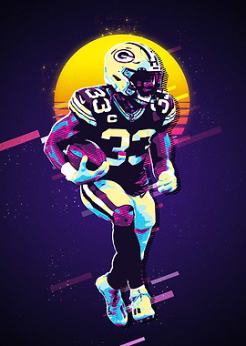 Aaron Jones Retro Style Art
