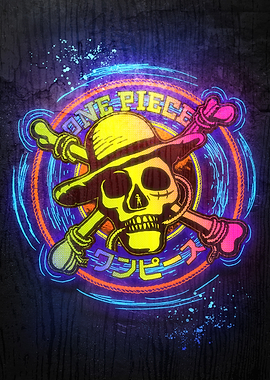 One Piece Neon Jolly Roger