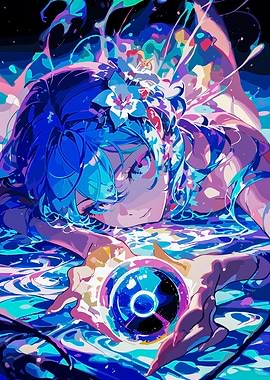 Anime cute Girl with Katana