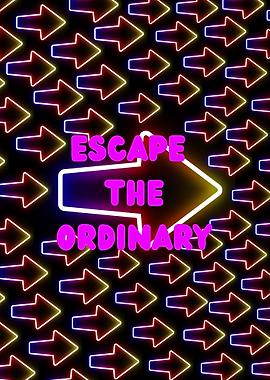 Escape the Ordinary Neon Arrow Pattern