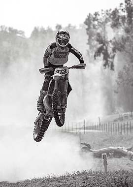 Motocross Rider Mid-Air Jump