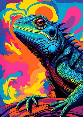 Psychedelic Lizard Portrait