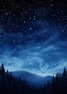 Starry Night Landscape
