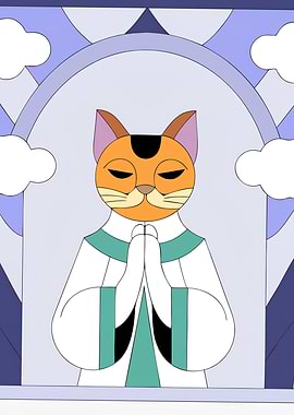Zen Cat in Prayer
