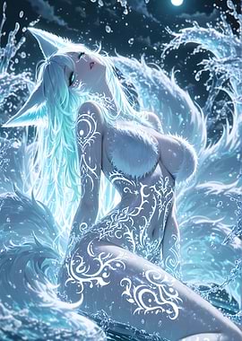 Nine-tailed Fox Spirit in Water
