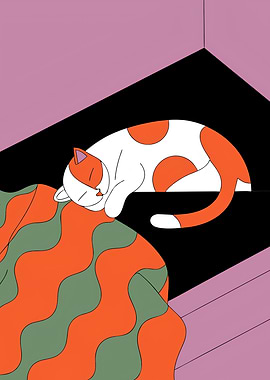 Sleeping Cat in a Box