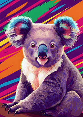 Colorful Koala Portrait