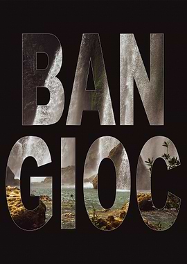 Ban Gioc Waterfall Text Art
