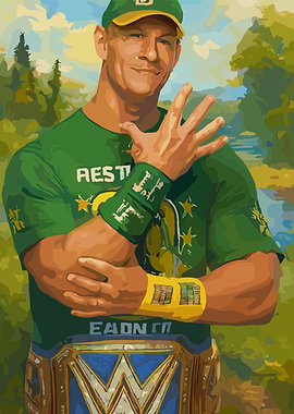 John Cena Portrait with WWE Championship