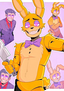 Springtrap and William Afton Digital Art