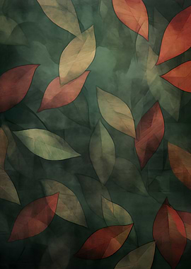 Autumn Leaves Dark Green