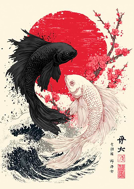 Yin Yang Koi Fish Art