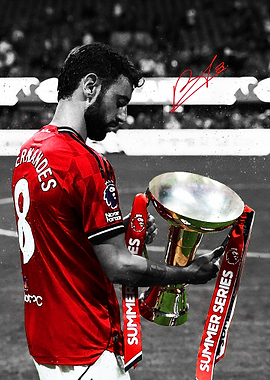 Bruno Fernandes with trophy