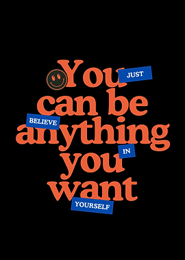Motivational Typography with Smiley Face