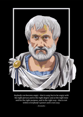 Aristotle Portrait with Quote
