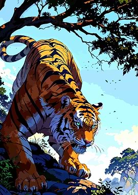 Tiger in the Jungle Digital Art