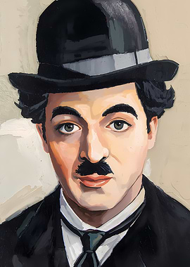 Charlie Chaplin Portrait Painting