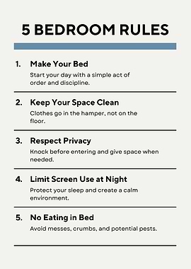 5 Bedroom Rules Poster
