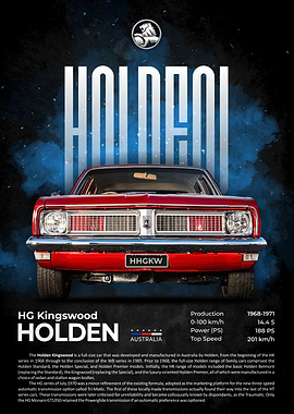 HG Kingswood Holden Car Poster