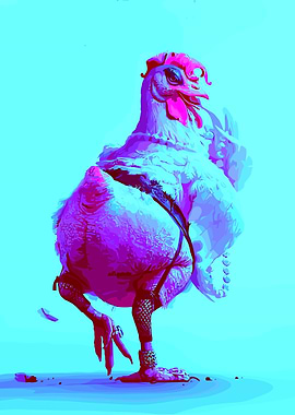 Fashionable Chicken in Fishnets
