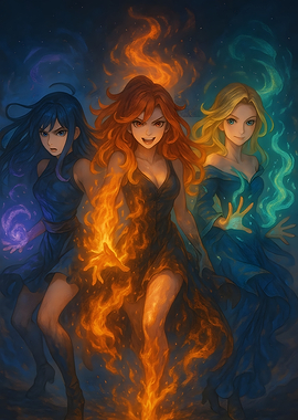 Elemental Witches with Magic Powers