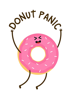 Donut Panic Cartoon Illustration
