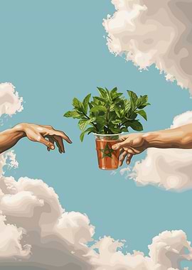 Mint Tea Creation of Adam Parody