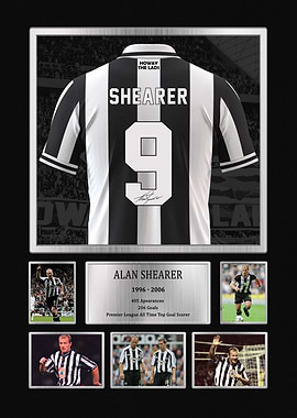 Alan Shearer Framed Shirt Collage