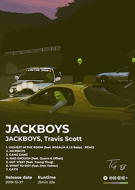 TRAVIS SCOTT JACKBOYS Album Cover Art