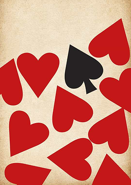 Hearts and Spade Card Suit Pattern