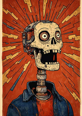 Cyberpunk Skull Portrait