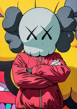 KAWS character crossed