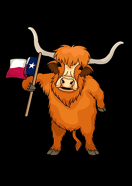 Texas Lover Kids Cow Lover Texas Flag