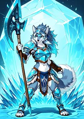 Ice Wolf Warrior Axe