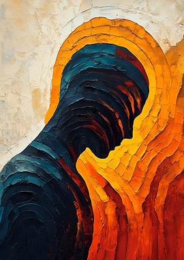 Abstract Painting: Blue and Orange