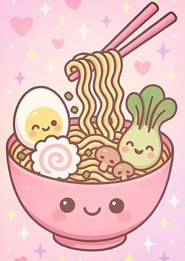Cute Kawaii Ramen Bowl