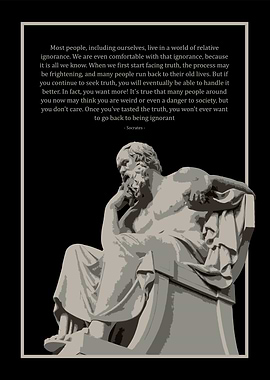 Socrates Quote with Statue Image