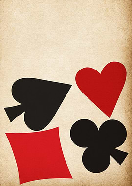 Playing Card Suits on Parchment