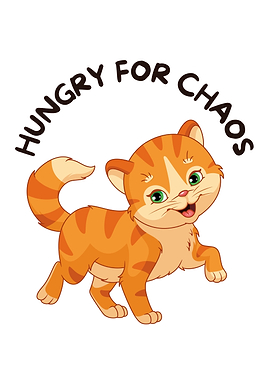 Hungry for Chaos Cartoon Cat