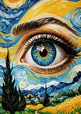 Starry Night Eye Landscape