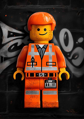 Construction Worker Figure Graffiti