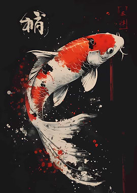 Koi Fish Watercolor Painting