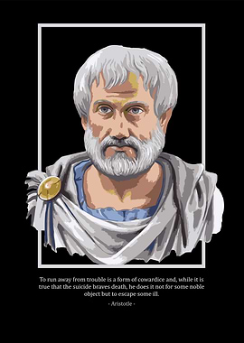 Aristotle Portrait with Quote