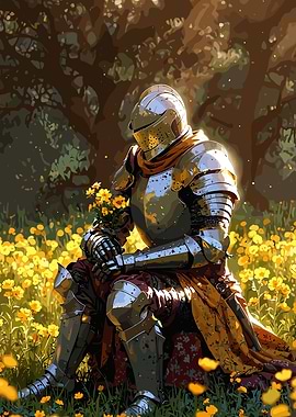 Knight in Field of Flowers