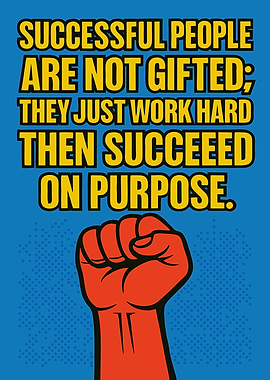 Motivational Quote with Raised Fist