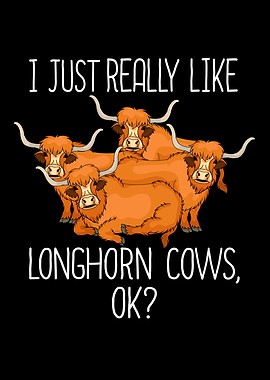 Longhorn Cow Lover Kids Cute Cow Gift Longhorn Cow