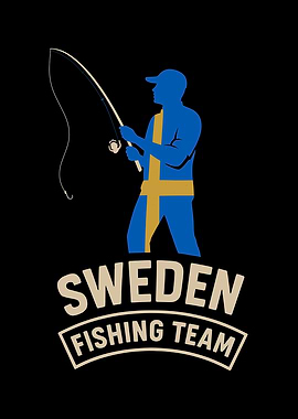 Sweden Fishing Team Silhouette
