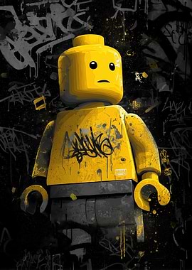 Hipster Figure Graffiti Art